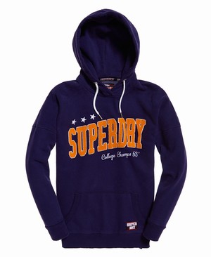 Superdry Blair Boyfriend Női Kapucnis Pulóver Kék | GDFRZ8316